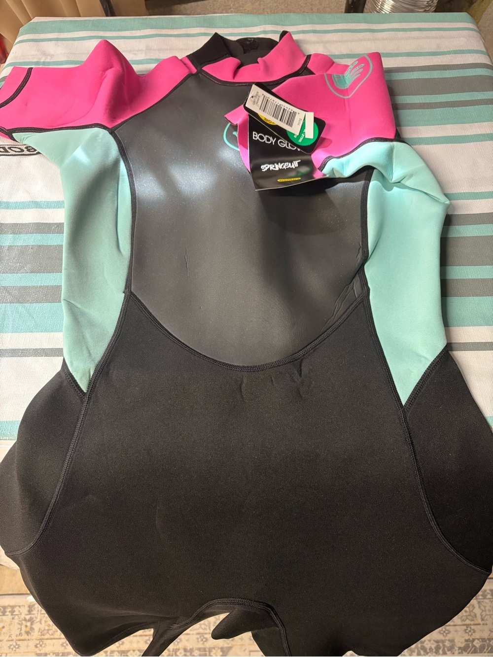 Body Glove Women's Short Sleeve Wetsuit - Black, Pink & Mint